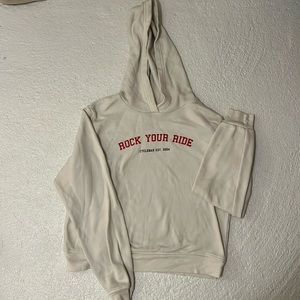 Cropped Cyclebar hoodie in white